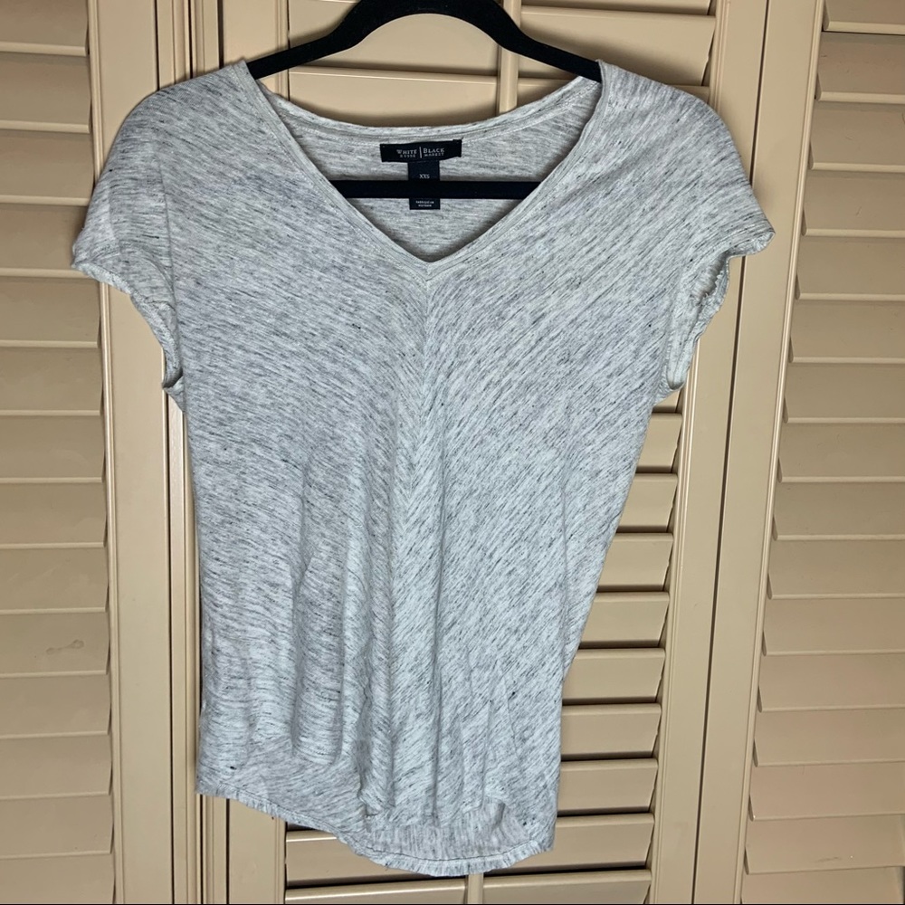 White House Black Market Granite Gray Short Sleeve Shirt